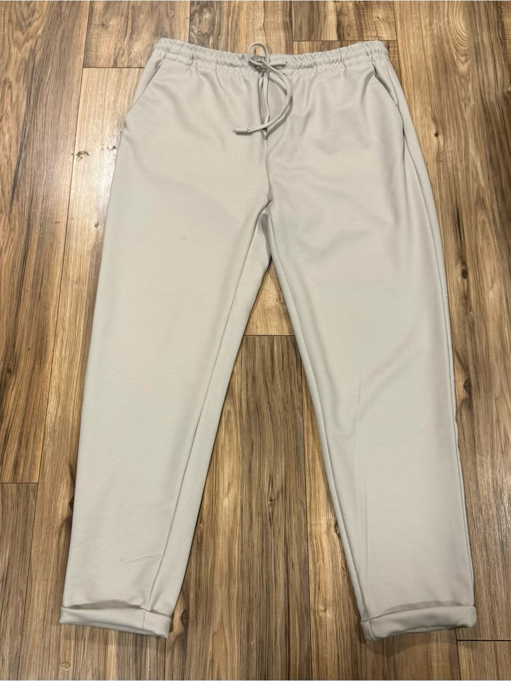 Denim & Flower Ricky Singh Beige Casual XL Pants Small Drawstring Elastic Waist